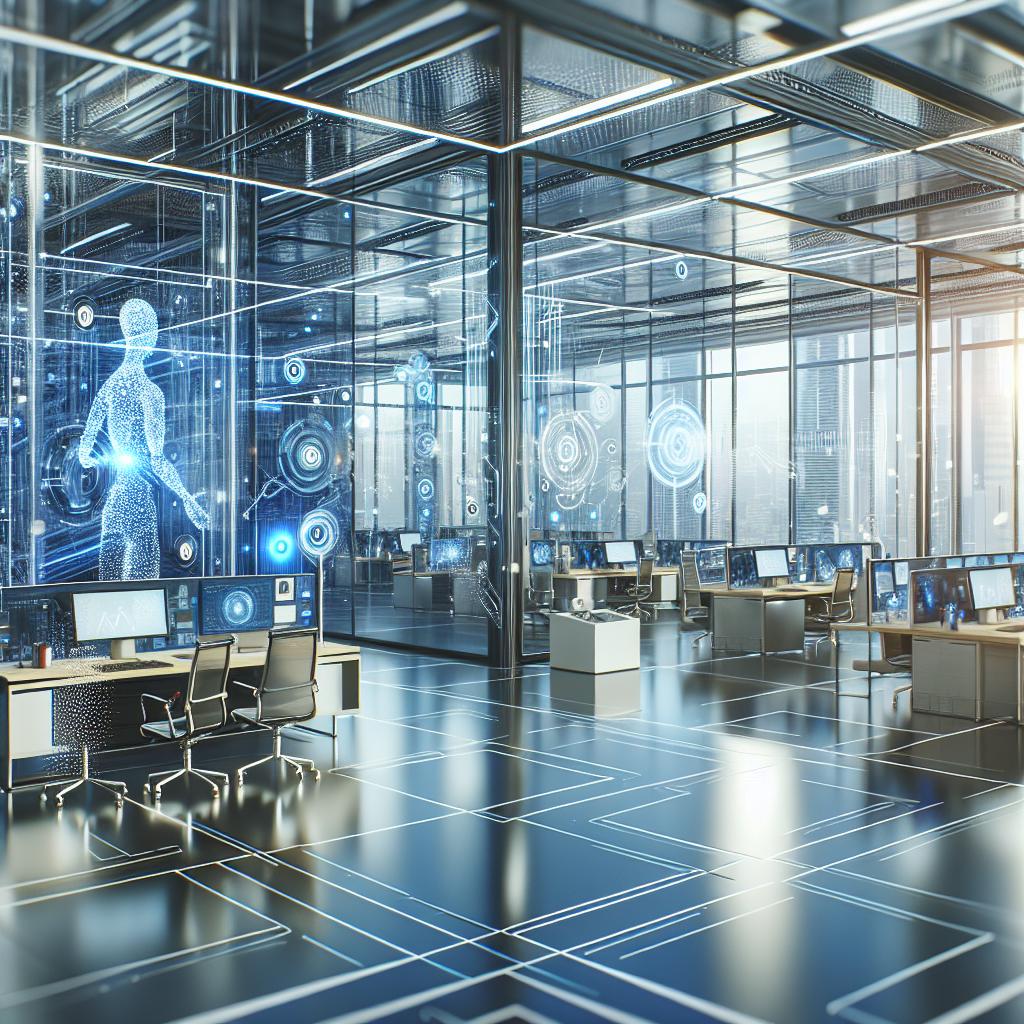 Ventura AI revolutionizes startup culture with futuristic, innovative office design and technology.